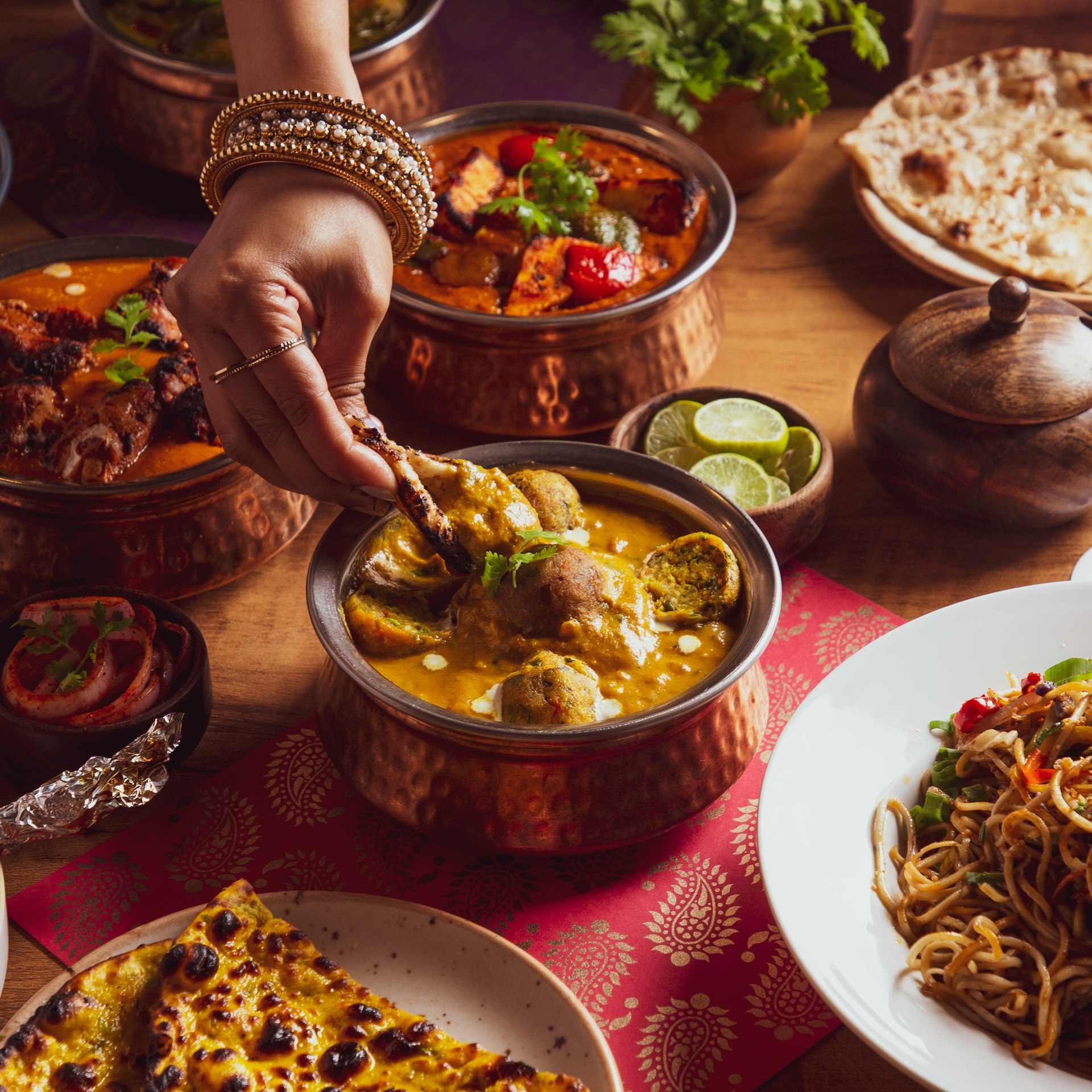 A table filled with lots of different types of food