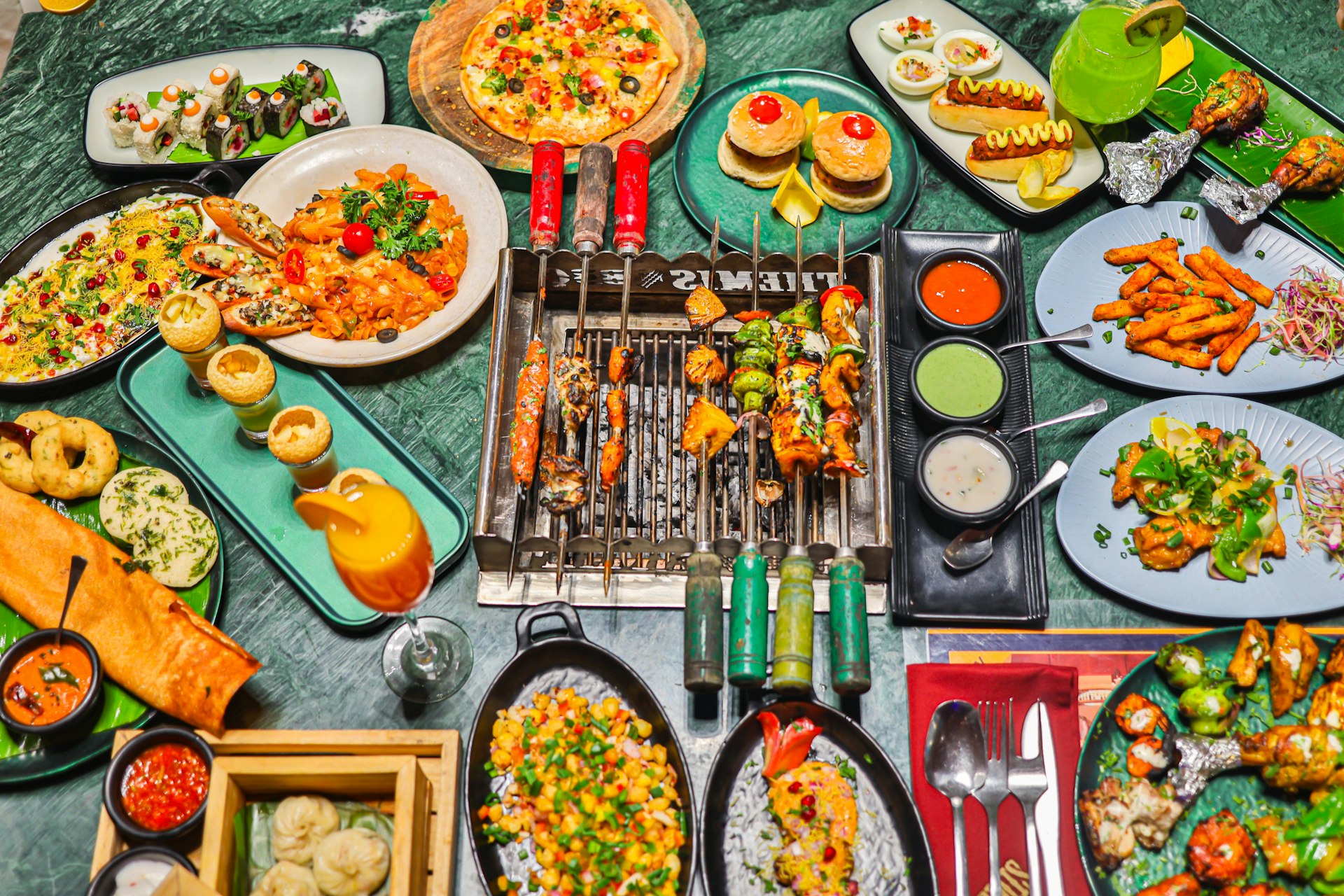 A table is filled with a variety of delicious food.